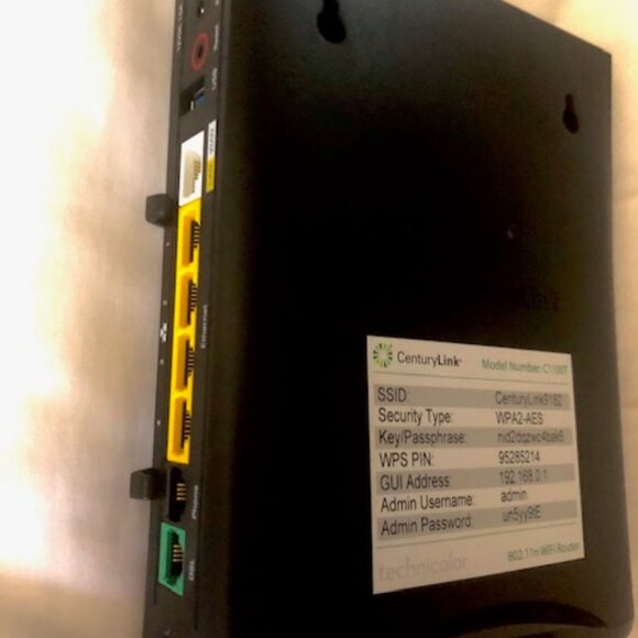 Century Link 12VDC 1.5A Modem 802.11n WiFi Wireless Router C1100T without Cords - Picture 2 of 3